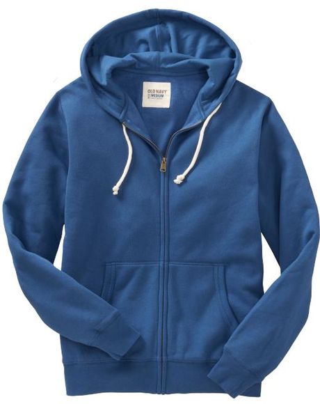 Old Navy Jersey Fleece Zip Hoodies in Blue for Men (boston blue)