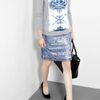 Preen Kitten China Print Silk Front Jumper in Blue (grey) - Lyst