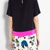 Tibi Printed Hem Silk Tshirt Dress in Black - Lyst