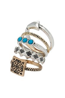 Topshop Engraved Multi Rings Pack - Lyst