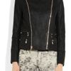 Balmain Shearling Biker Jacket in Black - Lyst