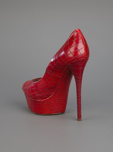 Casadei Platform Pump in Red - Lyst