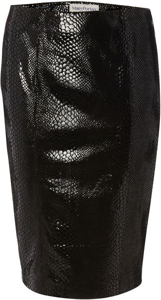 Mary Portas Leather Snake Skirt - Lyst