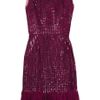 Oscar De La Renta Silk Chiffon Appliquéd And Sequined Silk Tulle Dress in Purple (cranberry) - Lyst