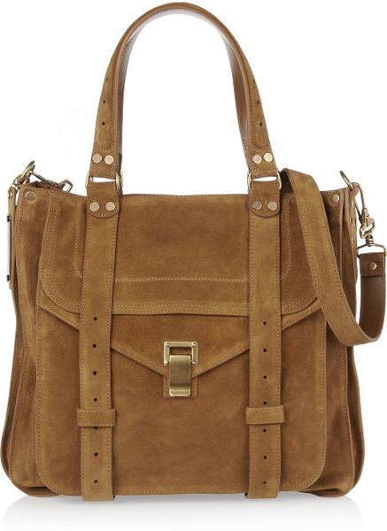 Proenza Schouler Ps1 Suede Tote in Brown (tobacco) - Lyst