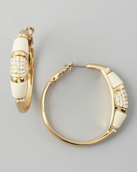 Rachel Zoe Paveresin Hoop Earrings  in White (ivory) - Lyst