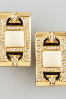 Rachel Zoe Rectangle Ivory Quartz Clip Earrings - Lyst