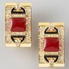 Rachel Zoe Rectangular Clip Earrings  in Red - Lyst