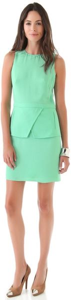 Tibi Short Peplum Dress - Lyst