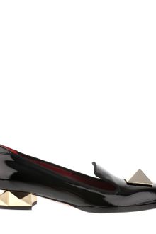 Valentino Black Patent Leather Loafers with A Palegold Pyramid Maxi Stud On Top - Lyst