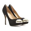 Valentino Suede Pumps with Studded Capped Toe in Black - Lyst