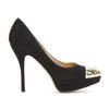 Valentino Suede Pumps with Studded Capped Toe in Black - Lyst