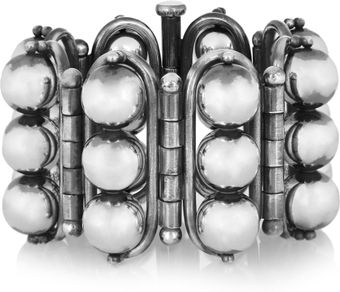 Bottega Veneta Oxidized Sterling Silver Ball Bracelet - Lyst
