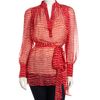Catherine Malandrino Crocodileprint Tiewaist Blouse in Red (croc print) - Lyst