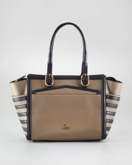 Christian Louboutin Farida Twotone Bowler in Brown (taupe black) - Lyst
