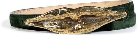 Emilio Pucci Forest Suede Lips Buckle Belt in Green (forest) - Lyst