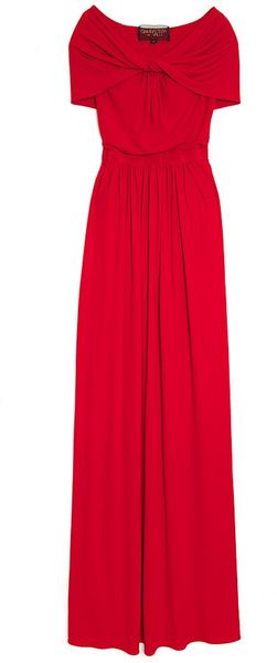 Giambattista Valli Drape Shoulder Jersey Gown in Red - Lyst