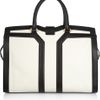 Yves Saint Laurent Large Cabas Chyc Leather Tote in White (black) - Lyst