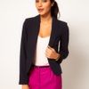 Asos Shrunken Boyfriend Blazer in Blue (navy) - Lyst