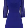 Karen Millen Graphic Pleats Dress in Blue - Lyst