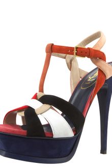Yves Saint Laurent Colorblock Tribute Sandal - Lyst