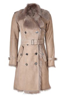 Burberry  Belted Shearling Hadston Coat - Lyst