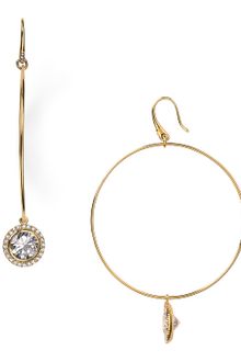 Michael Kors Hoop with Crystal Drop Earrings - Lyst