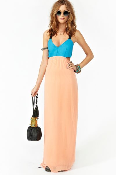 Nasty Gal Block Party Maxi Dress in Pink (black) - Lyst