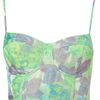 Topshop Neon Floral Jacquard Corset in Floral (green) - Lyst