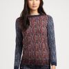 Tory Burch Hutton Crewneck Sweater in Blue (cinnamon) - Lyst
