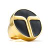 Trina Turk Vermeil Super T Enamel Ring in Black - Lyst