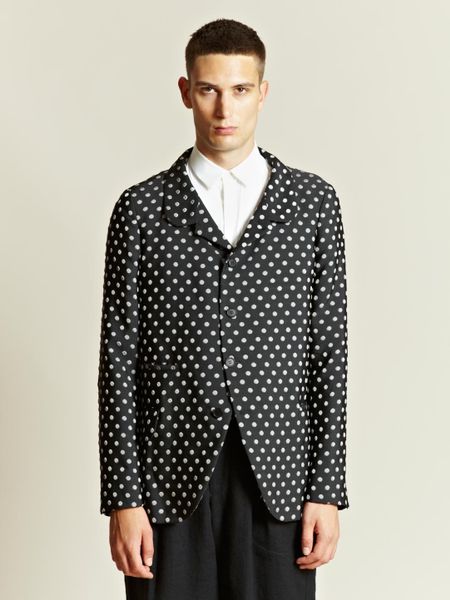 Comme Des Garçons Comme Des Garcons Homme Plus Mens Jacquard Swelled Polka Dot Blazer in Black for Men - Lyst