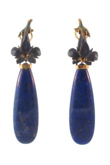Silvia Furmanovich Summer Antique Flower and Lapis Lazuli Earrings - Lyst