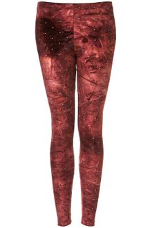 Topshop Tie Dye Stud Velvet Leggings - Lyst
