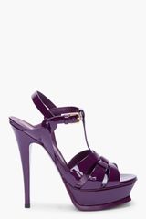 Yves Saint Laurent Purple Patent Tribute Heels
