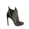 Alaïa Twotone Low Laceup Boots in Suede with Elastic Sides and Decorative Stufs in Black - Lyst