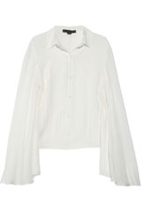 Alexander Wang Pleated Cape-Style Silk Shirt