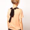 Asos Collection  TShirt with Contrast Crochet Collar in Orange (peach) - Lyst