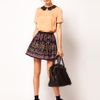 Asos Collection  TShirt with Contrast Crochet Collar in Orange (peach) - Lyst