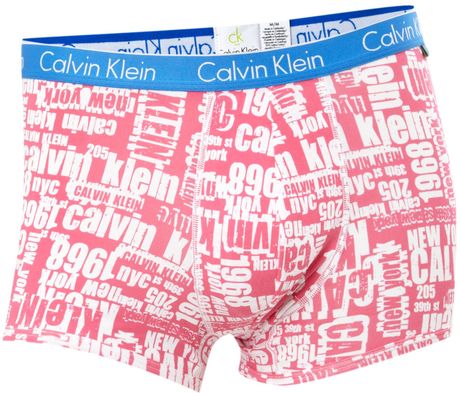 Calvin Klein New York Print Underwear Trunk in Pink for Men - Lyst