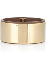 Chloé Gold-Tone and Leather Bangle