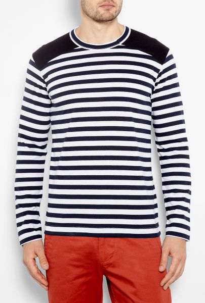 Comme Des Garçons White Tipped Logo Polo Shirt in White for Men (navy) - Lyst