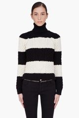 DSquared2 Striped Cable Knit Turtleneck