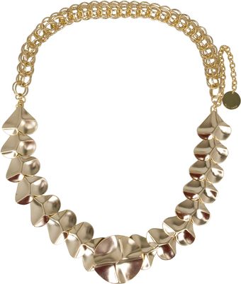 Elie Saab Gold Metal Necklace - Lyst
