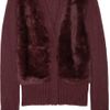 Elizabeth And James Rabbit Paneled Knitted Cardigan in Red (merlot) - Lyst