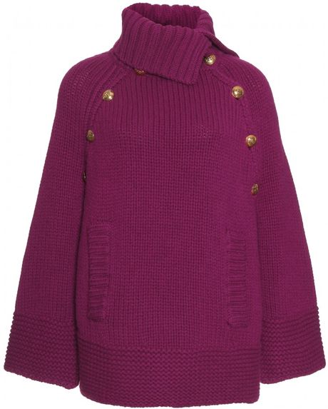 Emilio Pucci Knit Poncho in Purple (viola) - Lyst