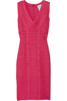 Hervé Léger V-neck Bandage Dress - Lyst