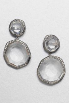 Ippolita Clear Quartz Diamond Drop Blackened Sterling Silver Earrings - Lyst