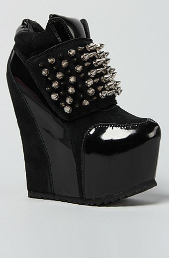 Jeffrey Campbell The Spiked Dramo Shoe in Black Suede and Silver Exclusive - Lyst
