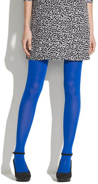 blue opaque tights